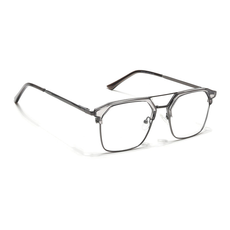 Eyejack Turbo Grey Transparent & Black Wayfarer Eyeglasses for Men & Women (202433CL938-C9)