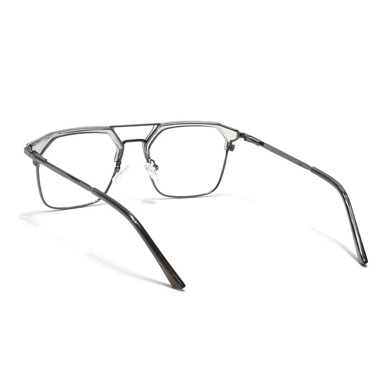 Eyejack Turbo Grey Transparent & Black Wayfarer Eyeglasses for Men & Women (202433CL938-C9)