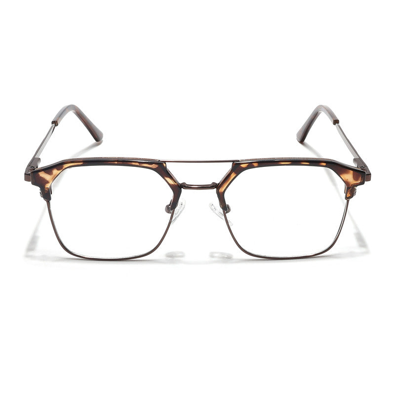 Eyejack Turbo Demi Brown Wayfarer Eyeglasses for Men & Women (202434CL952-C11)