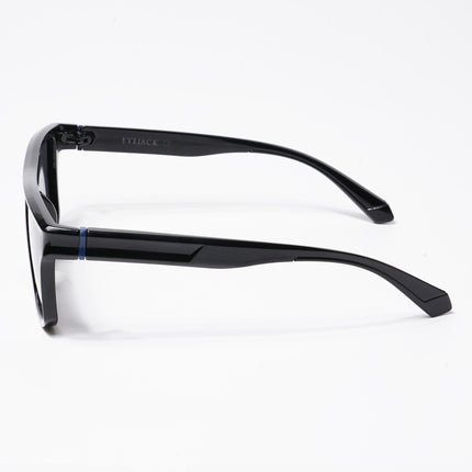 Eyejack Wayfarer Polarized Sunglasses for Men & Women (Black Lens | Shine Black Frame - 20243PCL535-C2)