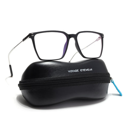 Voyage Zentrix Matt Black Square Metal Eyeglasses for Men & Women - SLMG6447-C1