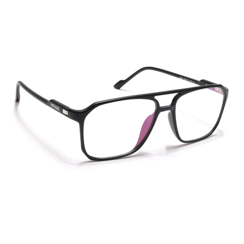 Voyage Visionary Select Matt Black Square Eyeglasses for Men & Women - SLMG6451-C1