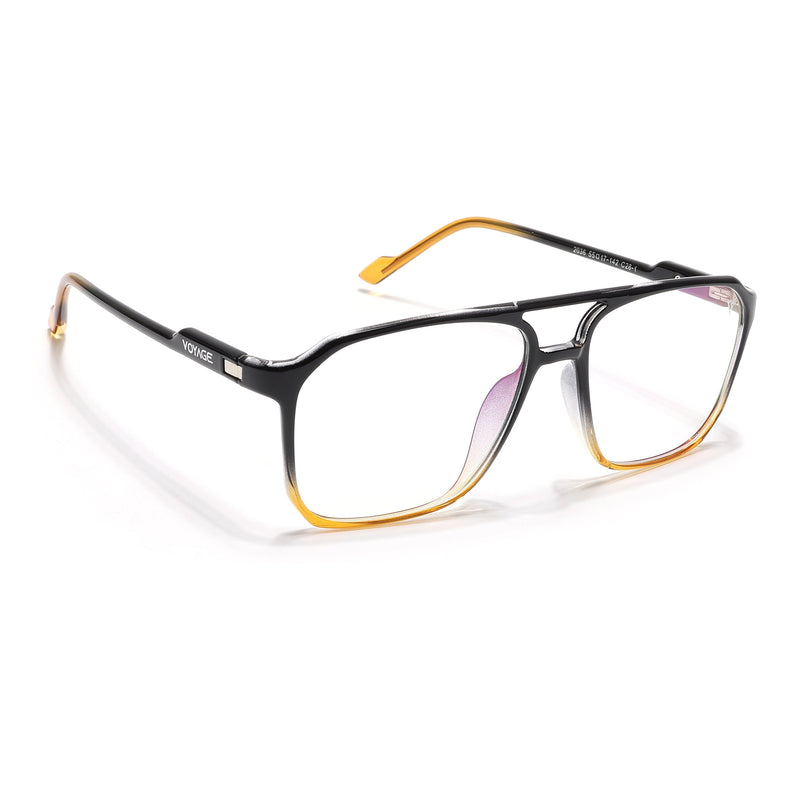 Voyage Visionary Select Black & Brown Square Eyeglasses for Men & Women - SLMG6454-C4