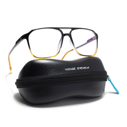 Voyage Visionary Select Black & Brown Square Eyeglasses for Men & Women - SLMG6454-C4