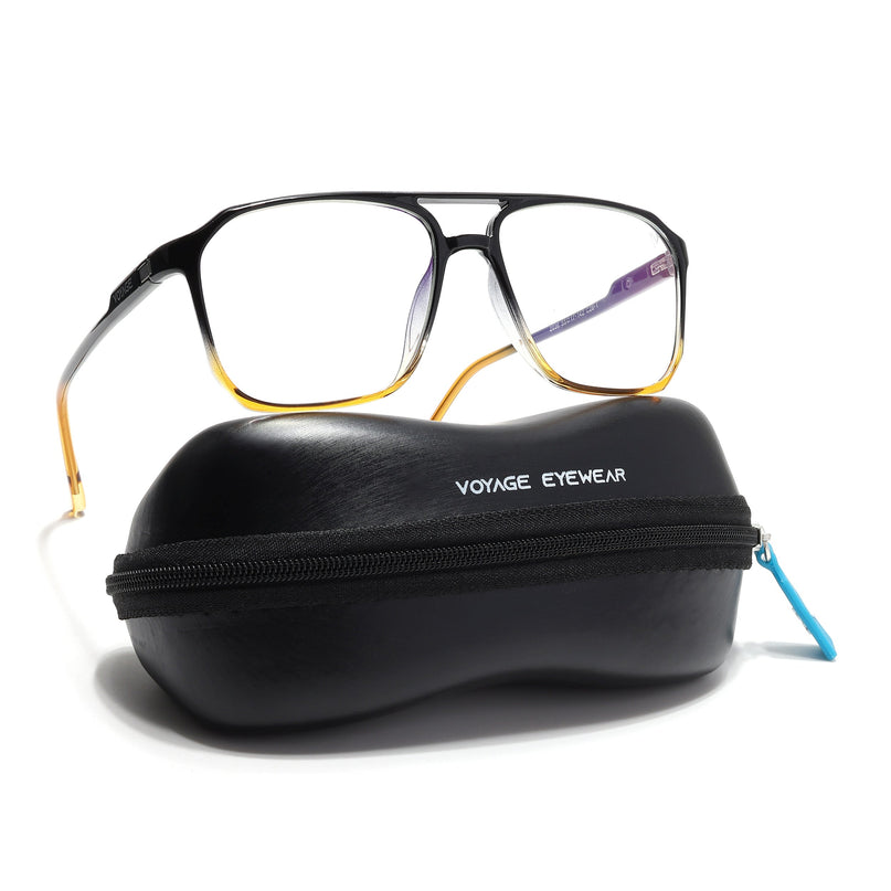 Voyage Visionary Select Black & Brown Square Eyeglasses for Men & Women - SLMG6454-C4