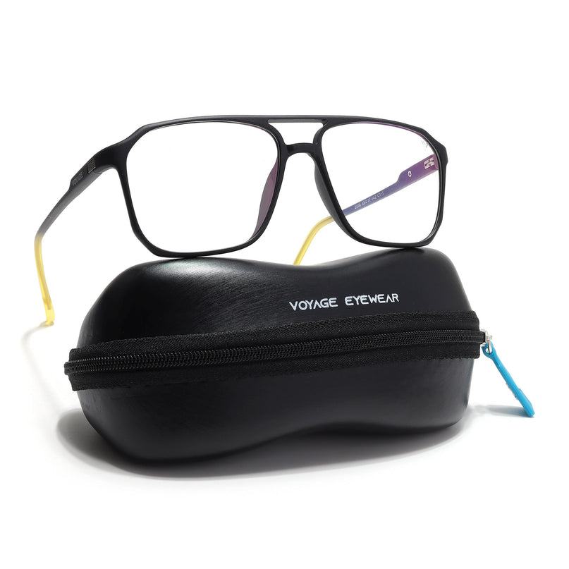Voyage Visionary Select Matt Black Square Eyeglasses for Men & Women - SLMG6456-C6