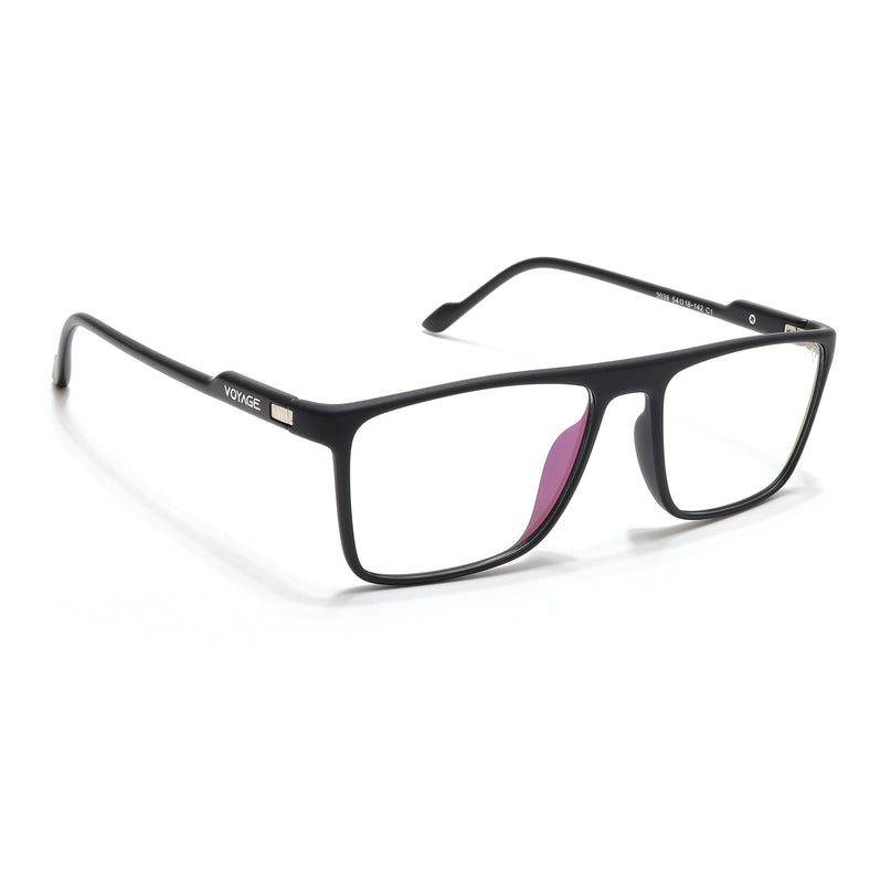 Voyage Visionary Select Matt Black Rectangle Eyeglasses for Men & Women - SLMG6457-C1