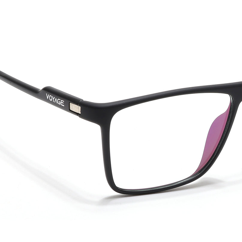 Voyage Visionary Select Matt Black Rectangle Eyeglasses for Men & Women - SLMG6457-C1