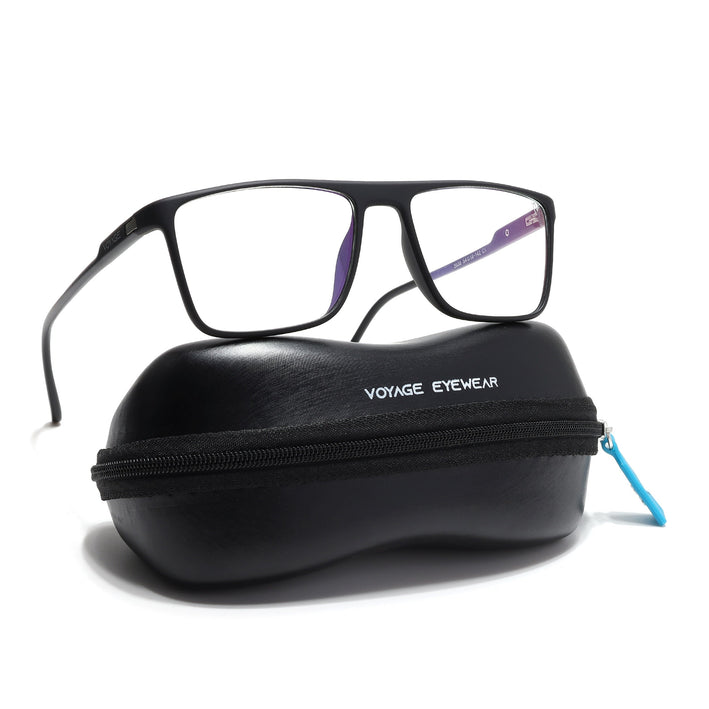 Voyage Visionary Select Matt Black Rectangle Eyeglasses for Men & Women - SLMG6457-C1