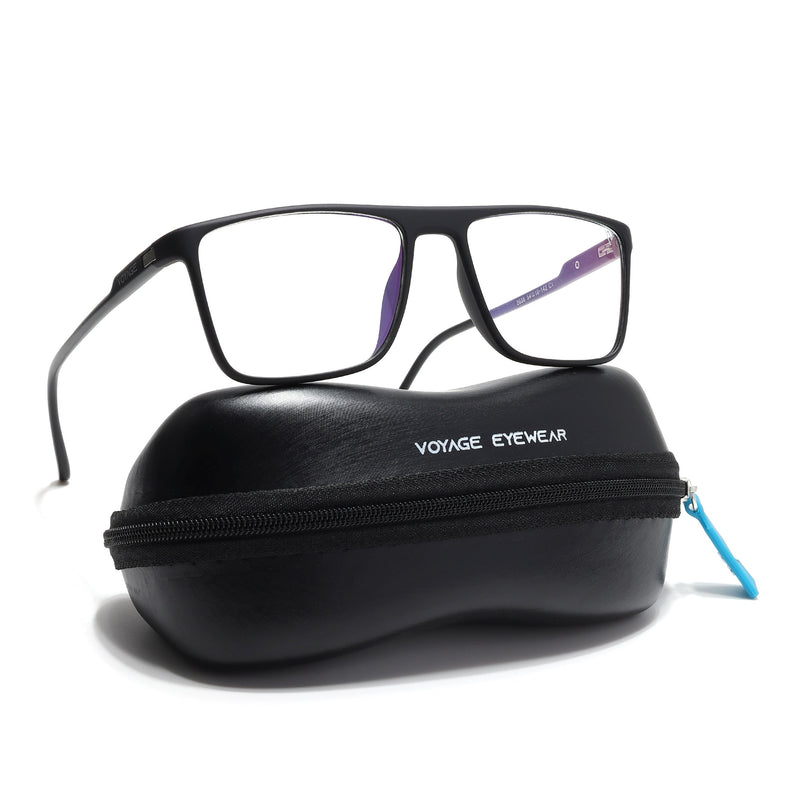 Voyage Visionary Select Matt Black Rectangle Eyeglasses for Men & Women - SLMG6457-C1