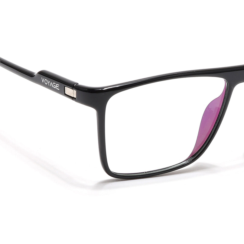Voyage Visionary Select Shine Black Rectangle Eyeglasses for Men & Women - SLMG6458-C2