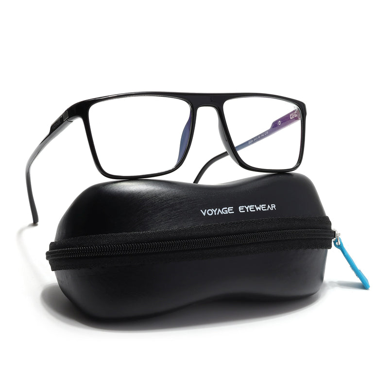 Voyage Visionary Select Shine Black Rectangle Eyeglasses for Men & Women - SLMG6458-C2
