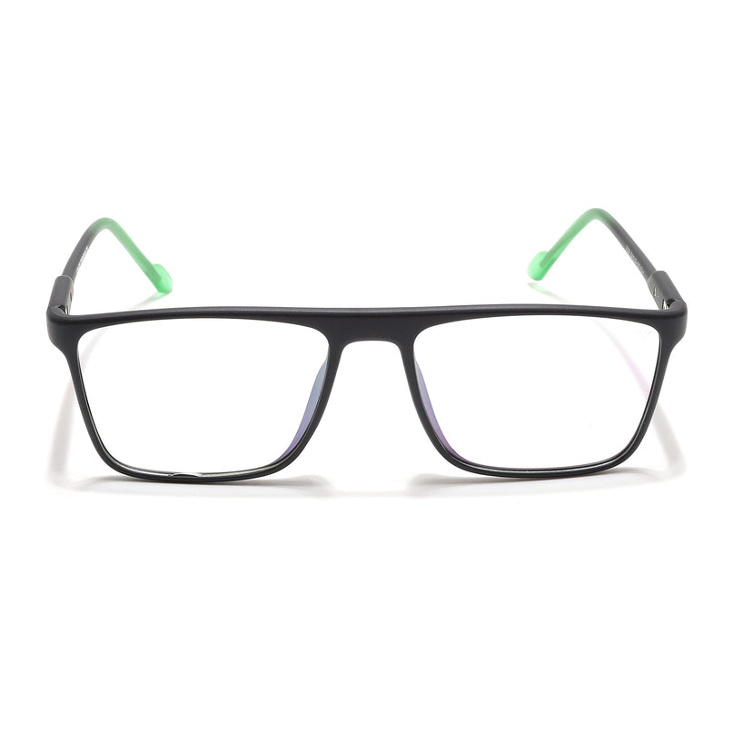 Voyage Visionary Select Matt Black Rectangle Eyeglasses for Men & Women - SLMG6460-C4