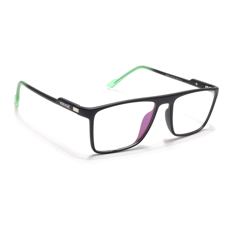Voyage Visionary Select Matt Black Rectangle Eyeglasses for Men & Women - SLMG6460-C4