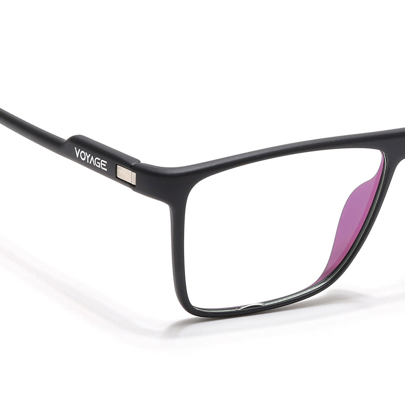 Voyage Visionary Select Matt Black Rectangle Eyeglasses for Men & Women - SLMG6460-C4