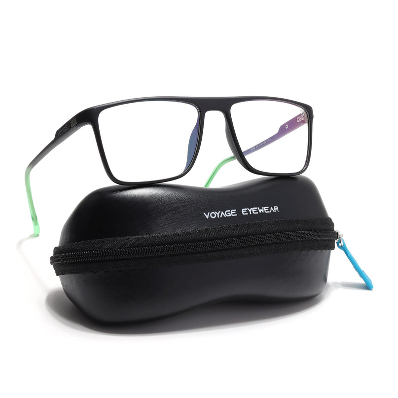 Voyage Visionary Select Matt Black Rectangle Eyeglasses for Men & Women - SLMG6460-C4