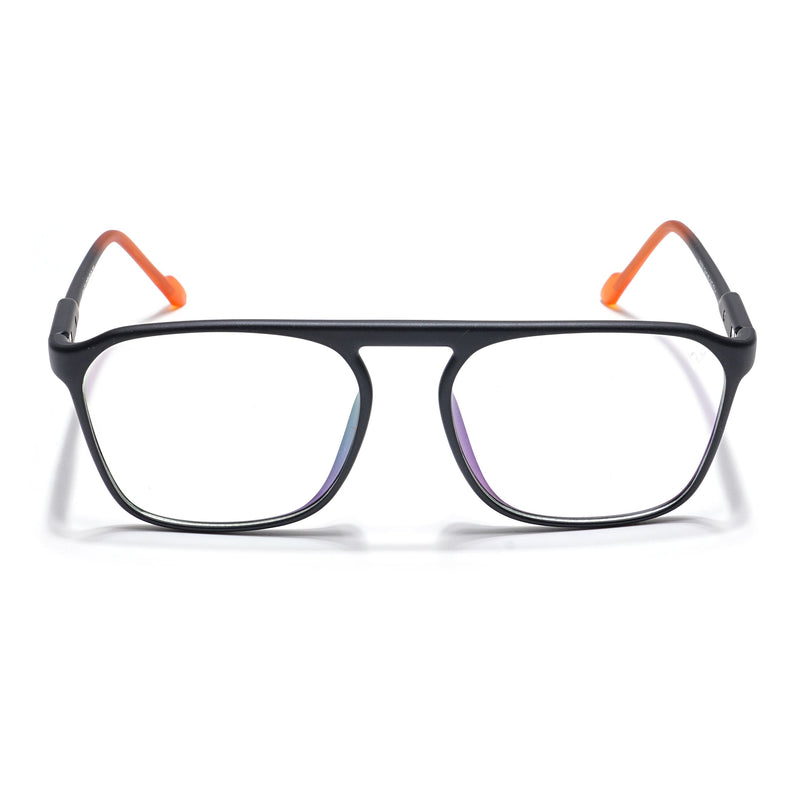Voyage Visionary Matt Black Square Eyeglasses for Men & Women - SLMG6409-C1