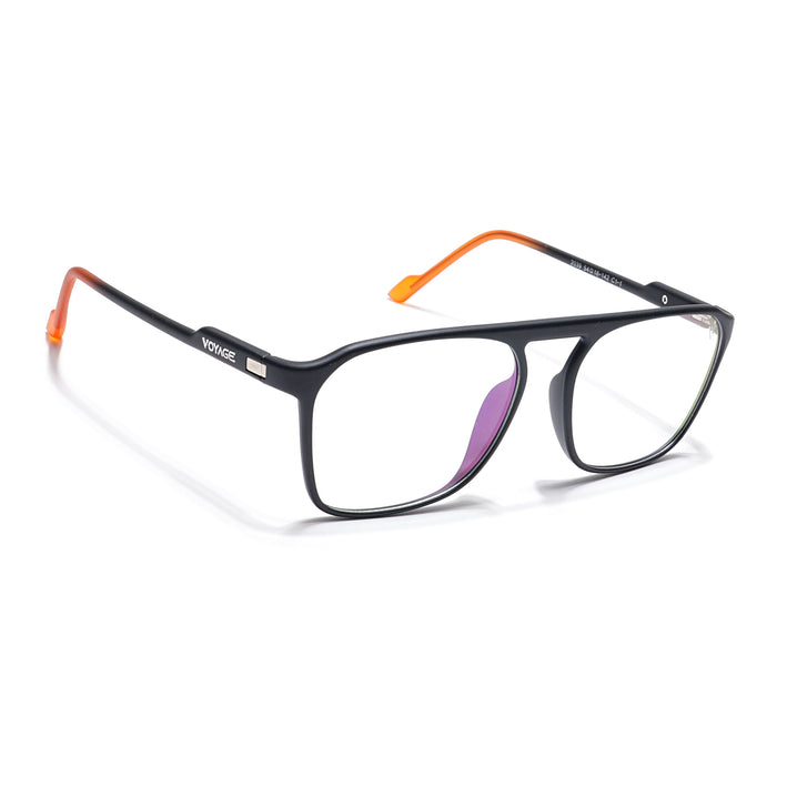 Voyage Visionary Matt Black Square Eyeglasses for Men & Women - SLMG6409-C1