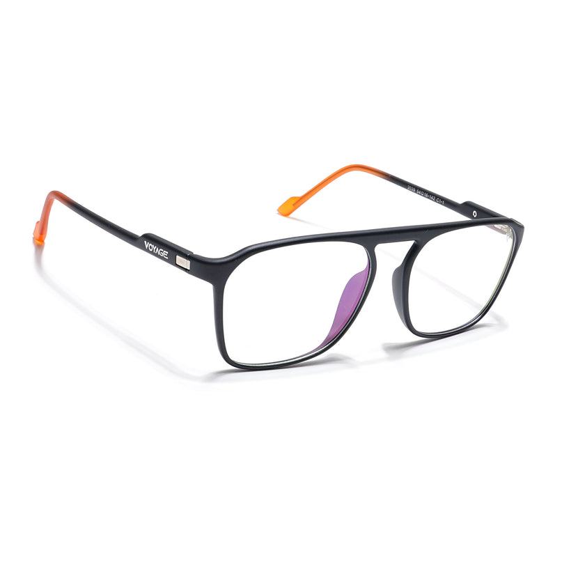 Voyage Visionary Matt Black Square Eyeglasses for Men & Women - SLMG6409-C1