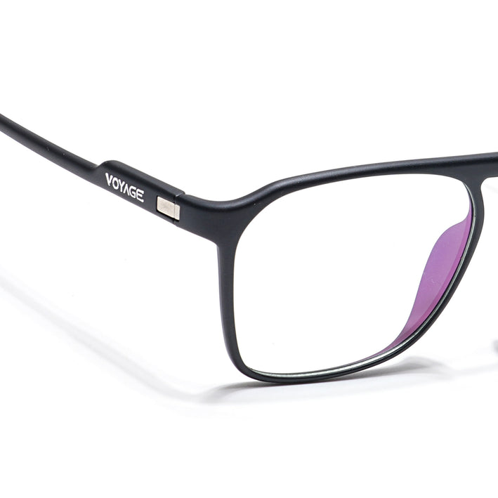 Voyage Visionary Matt Black Square Eyeglasses for Men & Women - SLMG6409-C1