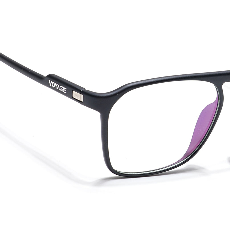 Voyage Visionary Matt Black Square Eyeglasses for Men & Women - SLMG6409-C1