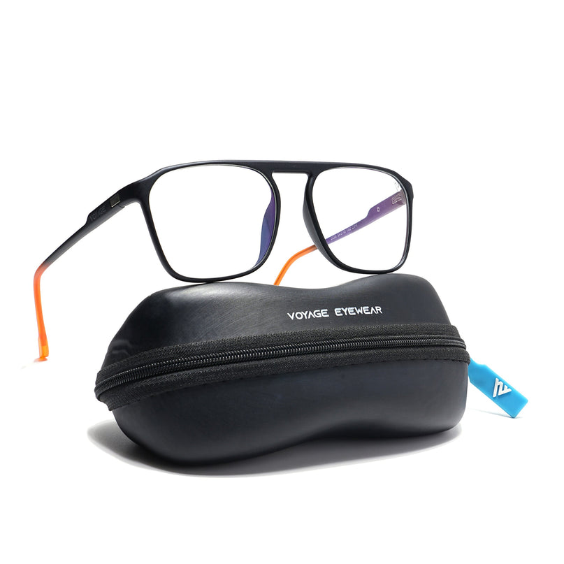 Voyage Visionary Matt Black Square Eyeglasses for Men & Women - SLMG6409-C1