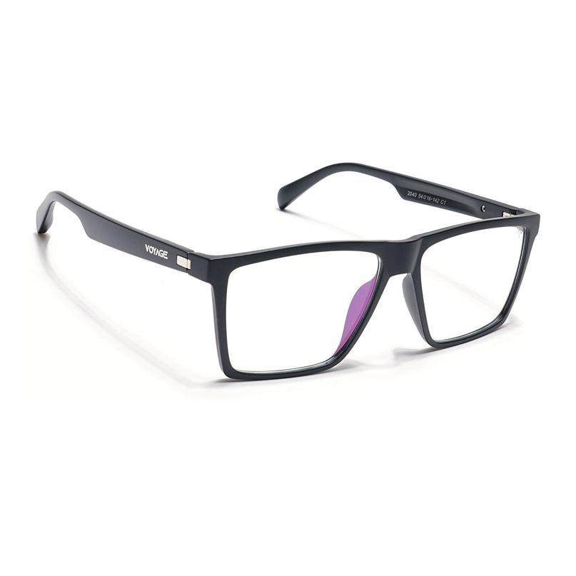 Voyage Visionary Matt Black Square Eyeglasses for Men & Women - SLMG6359-C1