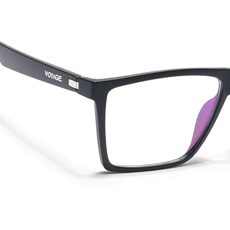 Voyage Visionary Matt Black Square Eyeglasses for Men & Women - SLMG6359-C1