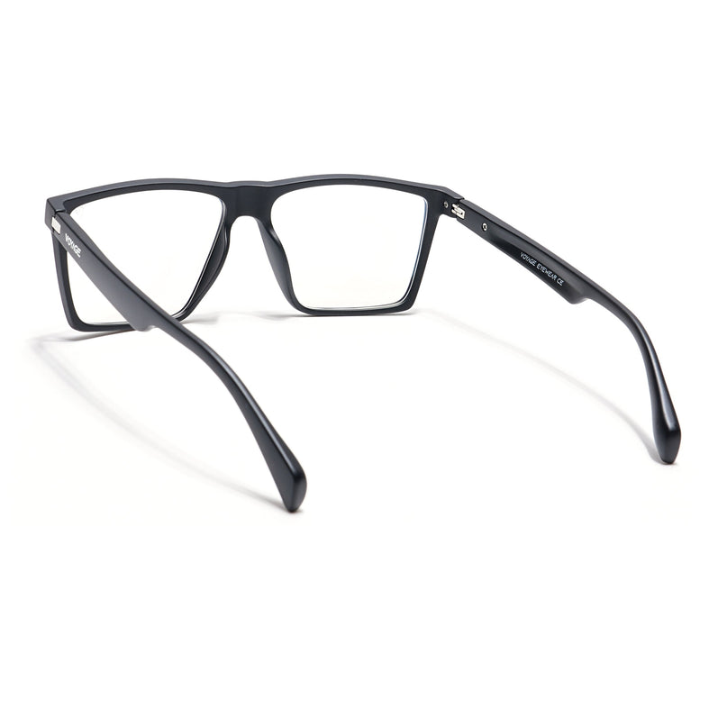 Voyage Visionary Matt Black Square Eyeglasses for Men & Women - SLMG6359-C1