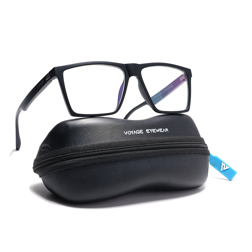 Voyage Visionary Matt Black Square Eyeglasses for Men & Women - SLMG6359-C1