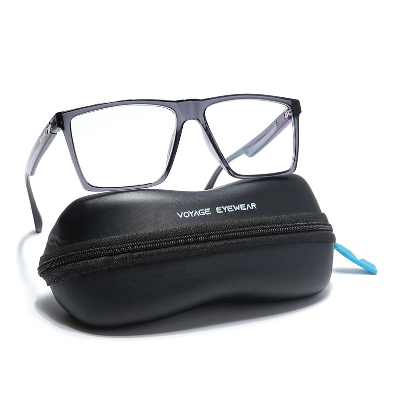 Voyage Visionary Grey Square Eyeglasses for Men & Women - SLMG6361-C3
