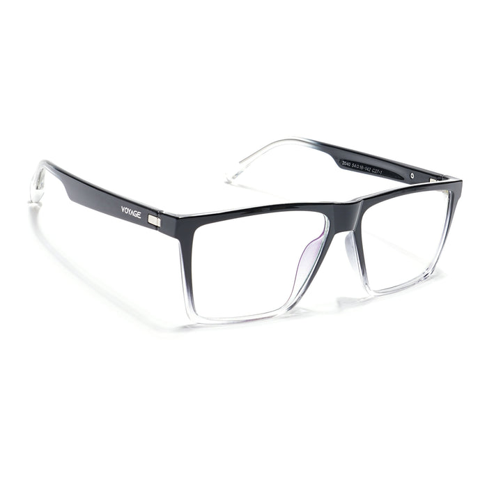 Voyage Visionary Black & Transparent Square Eyeglasses for Men & Women - SLMG6363-C5