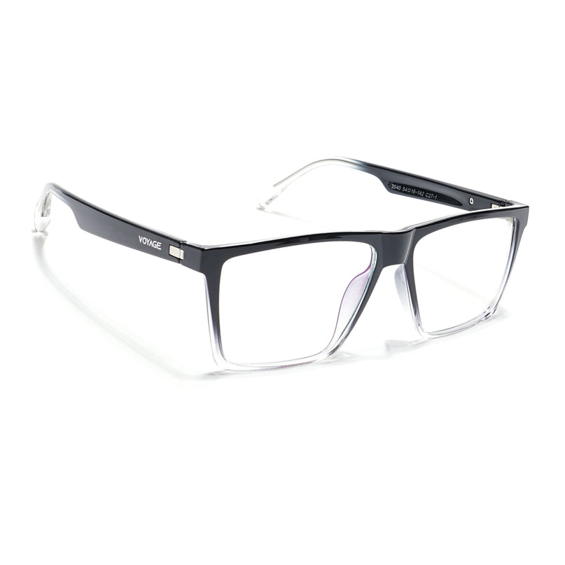 Voyage Visionary Black & Transparent Square Eyeglasses for Men & Women - SLMG6363-C5