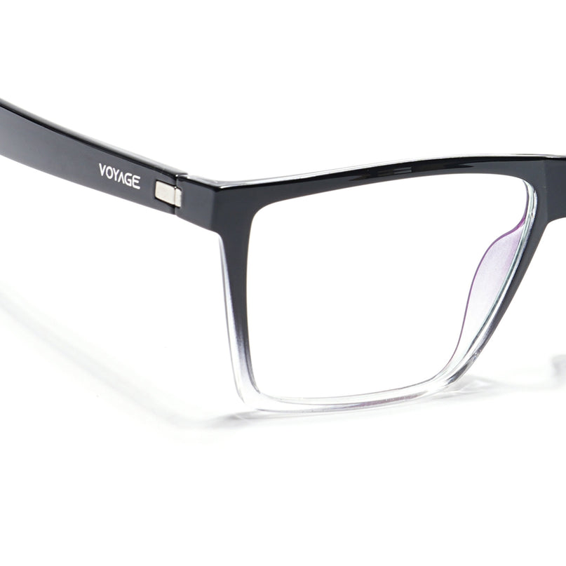Voyage Visionary Black & Transparent Square Eyeglasses for Men & Women - SLMG6363-C5