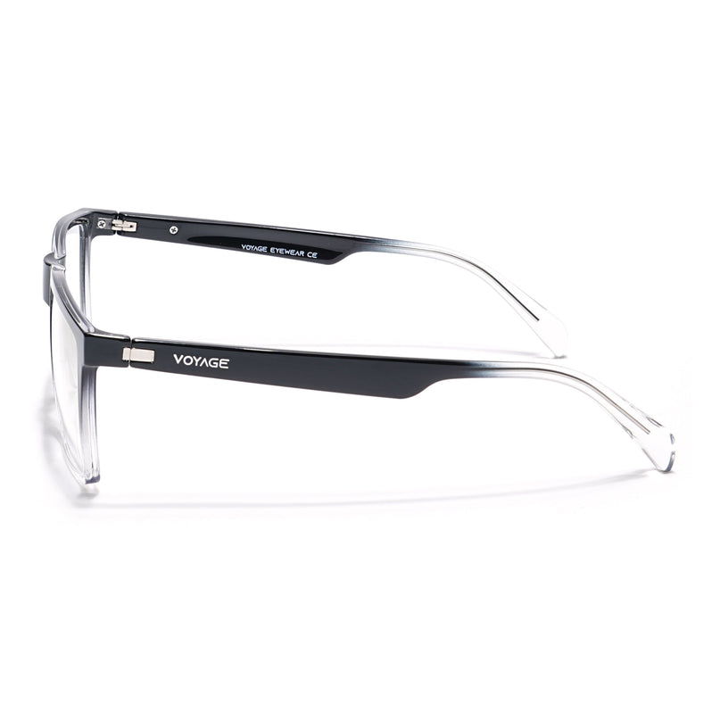 Voyage Visionary Black & Transparent Square Eyeglasses for Men & Women - SLMG6363-C5