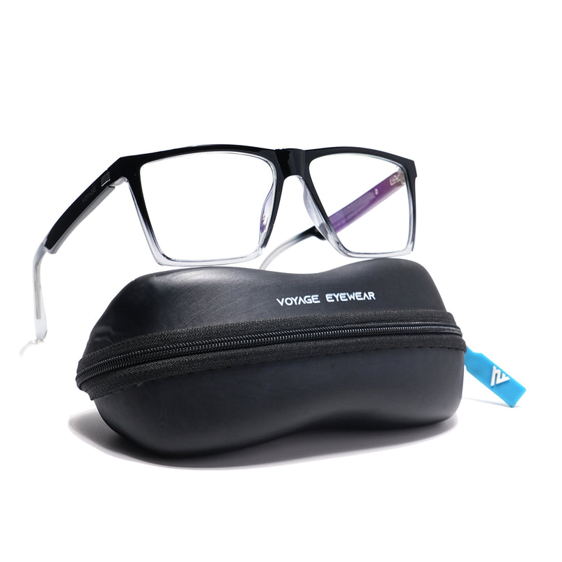 Voyage Visionary Black & Transparent Square Eyeglasses for Men & Women - SLMG6363-C5