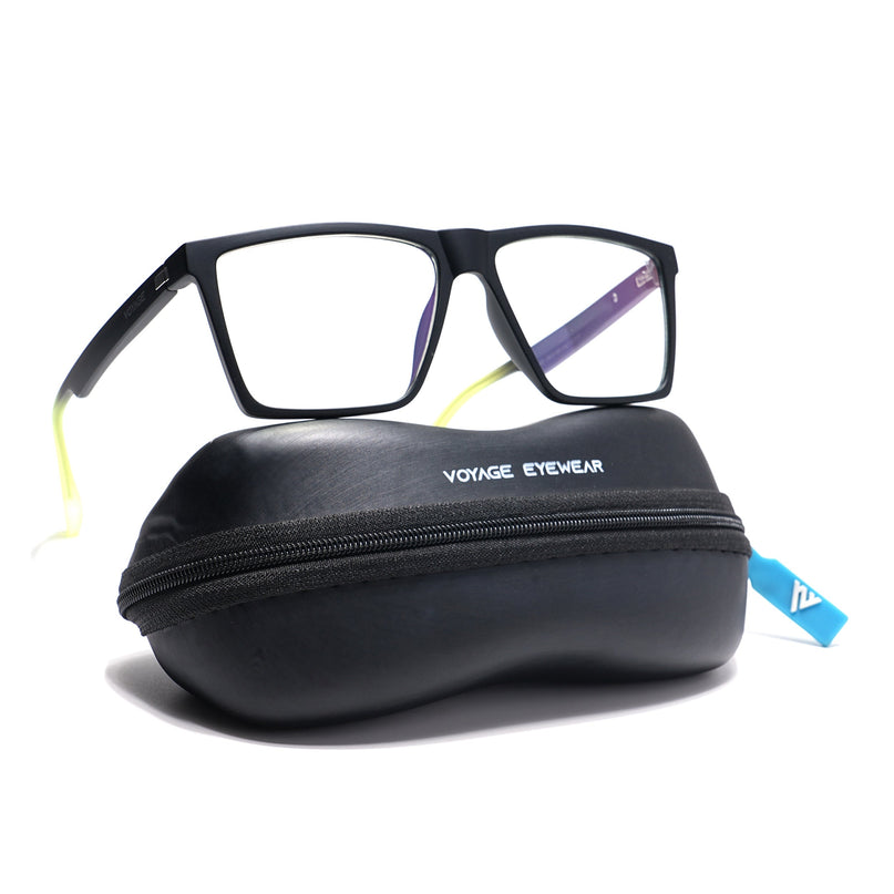 Voyage Visionary Matt Black Square Eyeglasses for Men & Women - SLMG6364-C6