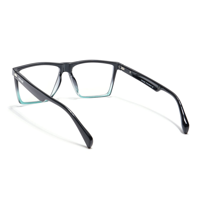 Voyage Visionary Black & Light Blue Square Eyeglasses for Men & Women - SLMG6365-C7