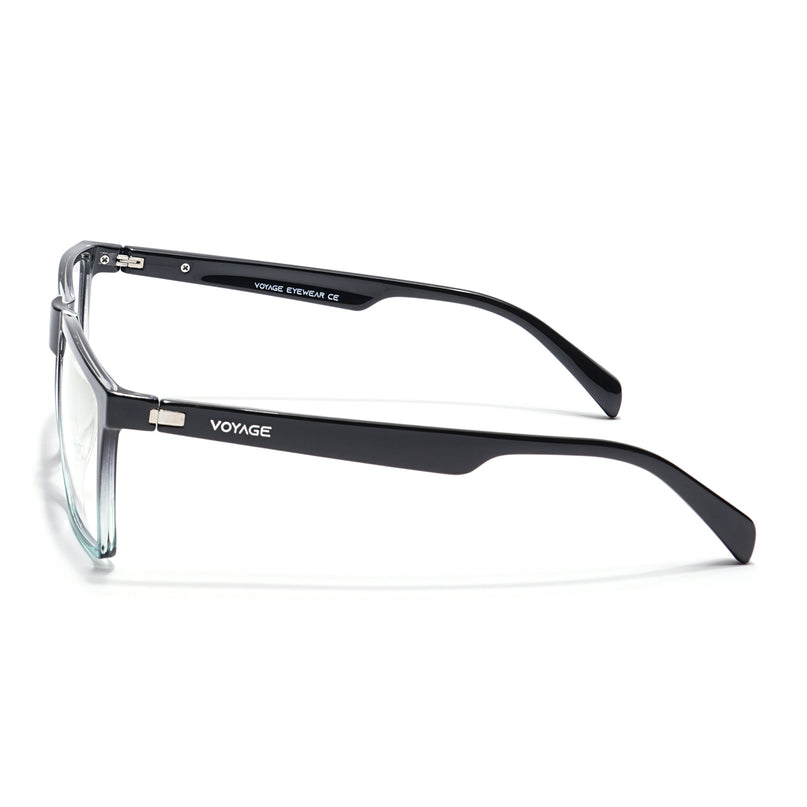 Voyage Visionary Black & Light Blue Square Eyeglasses for Men & Women - SLMG6365-C7