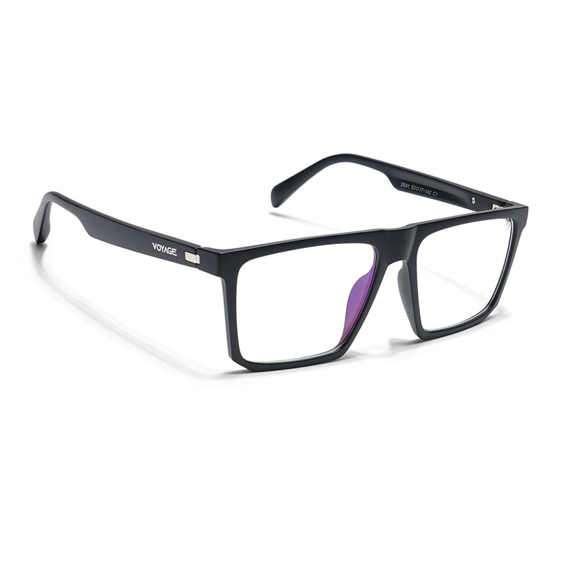 Voyage Visionary Matt Black Square Eyeglasses for Men & Women - SLMG6366-C1