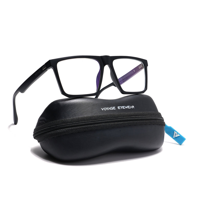 Voyage Visionary Matt Black Square Eyeglasses for Men & Women - SLMG6366-C1