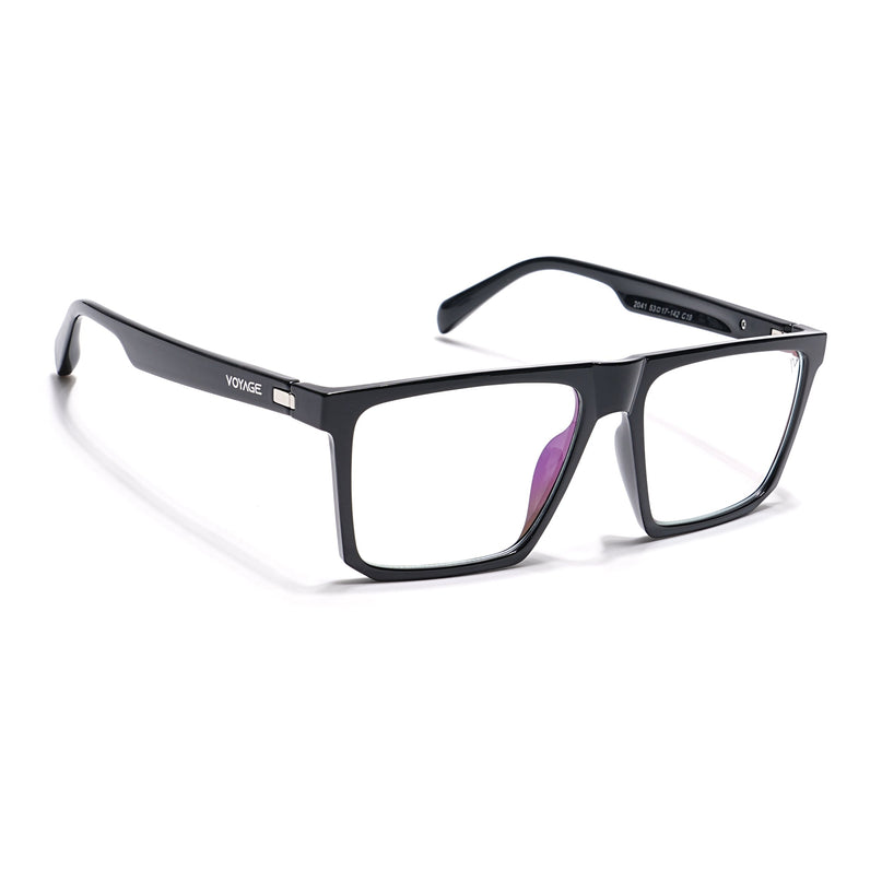Voyage Visionary Shine Black Square Eyeglasses for Men & Women - SLMG6367-C2