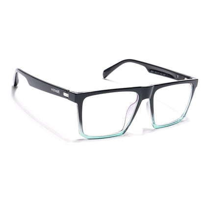 Voyage Visionary Black & Green Square Eyeglasses for Men & Women - SLMG6368-C3