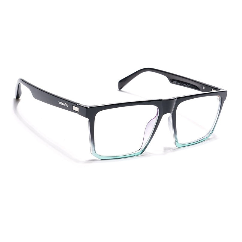 Voyage Visionary Black & Green Square Eyeglasses for Men & Women - SLMG6368-C3