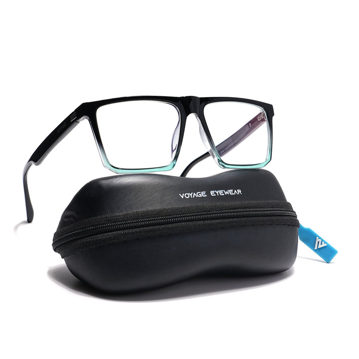 Voyage Visionary Black & Green Square Eyeglasses for Men & Women - SLMG6368-C3