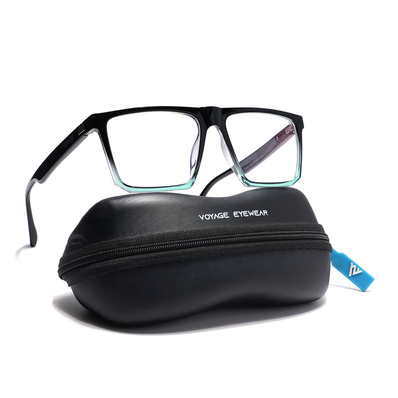 Voyage Visionary Black & Green Square Eyeglasses for Men & Women - SLMG6368-C3