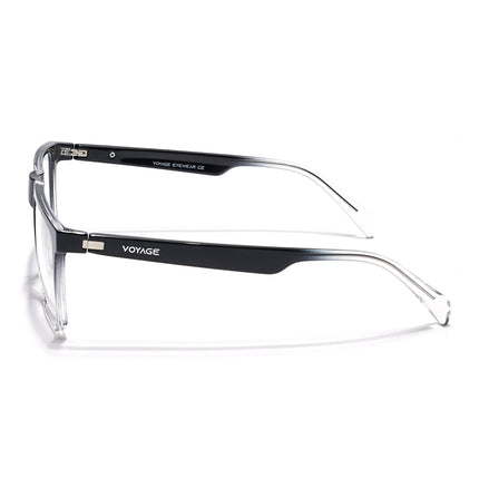 Voyage Visionary Black & Transparent Square Eyeglasses for Men & Women - SLMG6370-C5