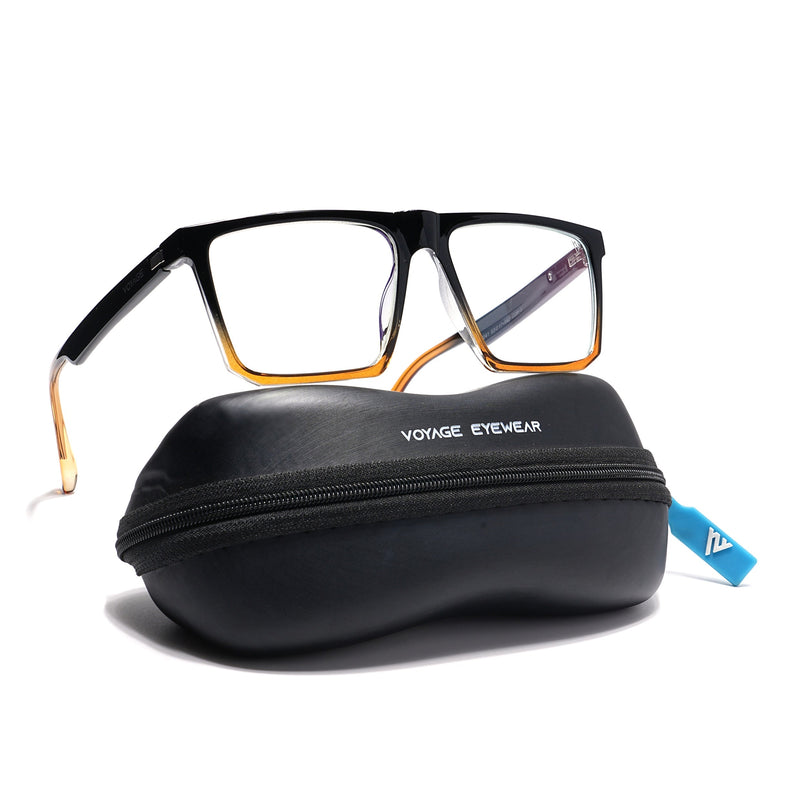 Voyage Visionary Black & Brown Square Eyeglasses for Men & Women - SLMG6371-C6
