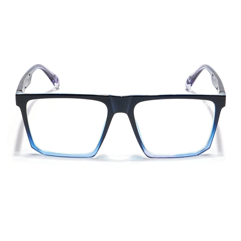 Voyage Visionary Black & Light Blue Square Eyeglasses for Men & Women - SLMG6372-C7
