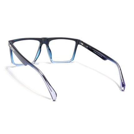 Voyage Visionary Black & Light Blue Square Eyeglasses for Men & Women - SLMG6372-C7